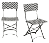 Chaises de jardin professionnelles en résine tressée noire et blanche (x2)